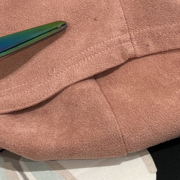 Empire Waist Mauve Pencil Style Open Mid Drift Shoulder Ties Dress Sz S - Picture 14 of 14